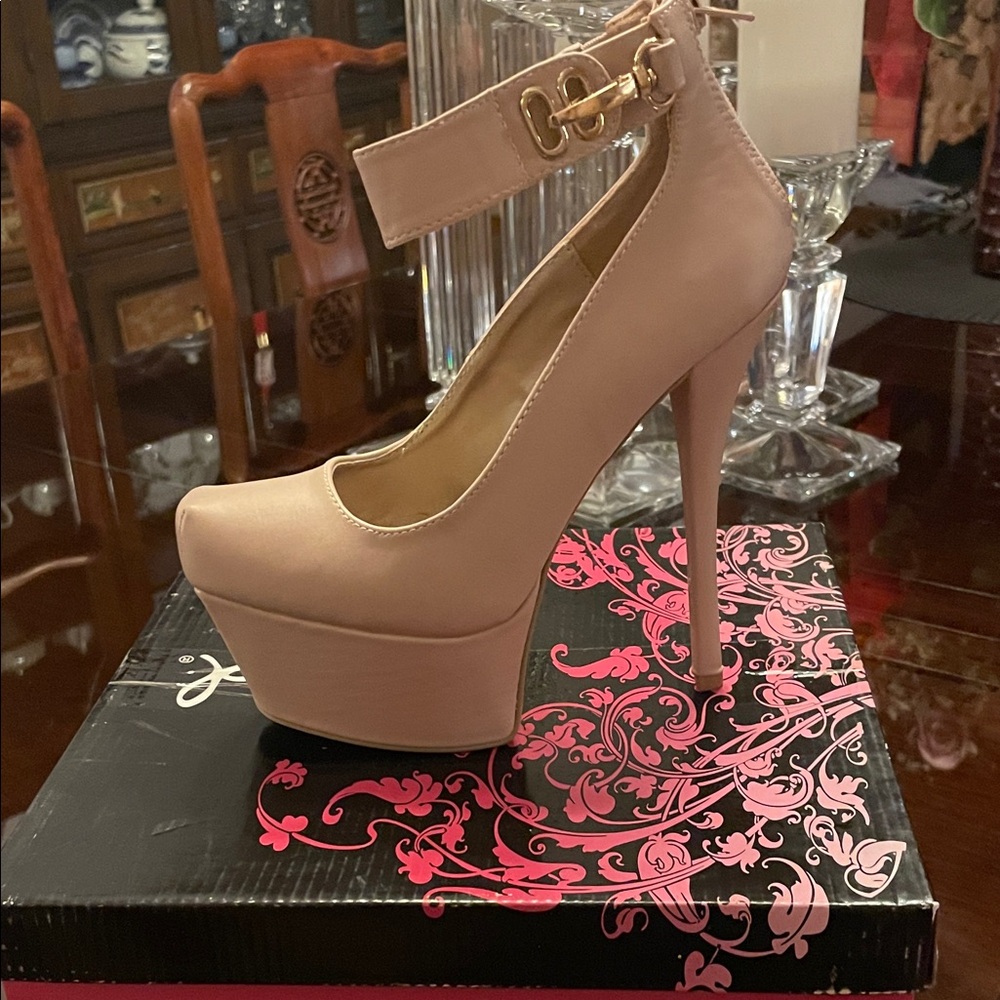 Qupid Blush Pink Platform Heels